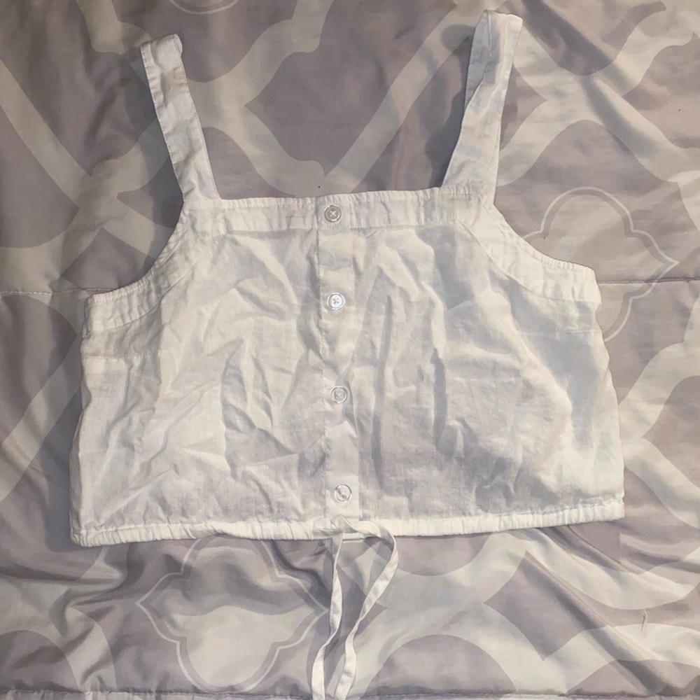 White Crop Tank Top